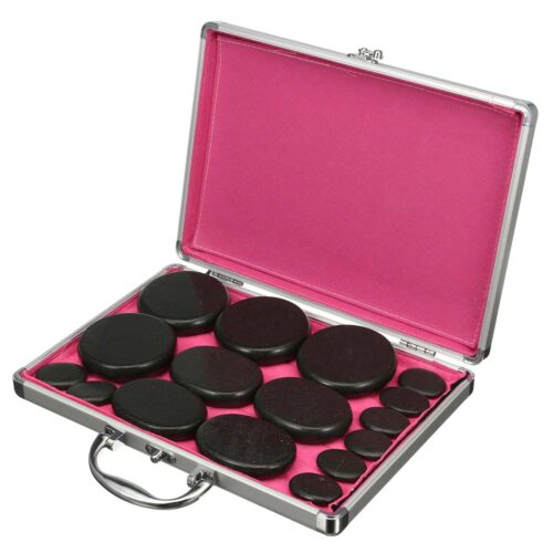16pcs/set Natural Massage Hot Stones Spa Rock Basalt Heater 110V 220V w/ Box-FullBodyRelax