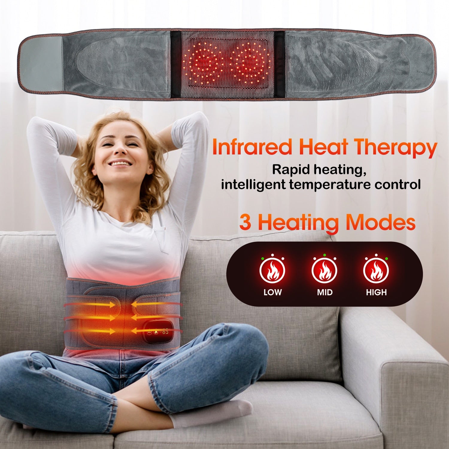 FBR™ Infrared Heating Waist Massage Belt Vibration