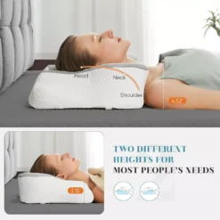 Alternative view of 1pcs Cervical Memory Foam Pillow for Neck Pain Relief Ergonomic