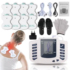 TENS Unit EMS Muscle Stimulator with Foot Massage Slippers - Pain Relief & Lymphatic Drainage Machine