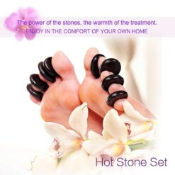 16pcs/set Natural Massage Hot Stones Spa Rock Basalt Heater 110V 220V w/ Box-FullBodyRelax