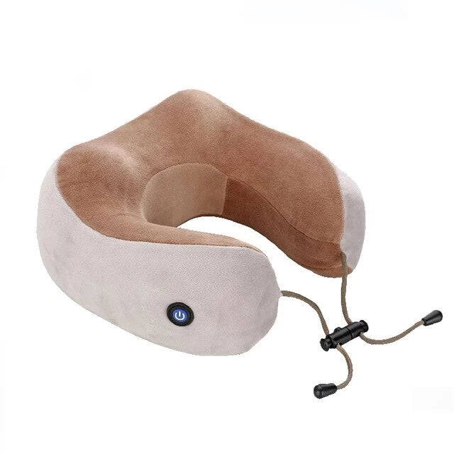 U-shaped Shiatsu Kneading Vibration Neck Pillow Massager-FullBodyRelax