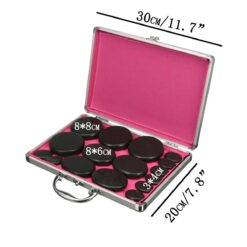 16pcs/set Natural Massage Hot Stones Spa Rock Basalt Heater 110V 220V w/ Box-FullBodyRelax
