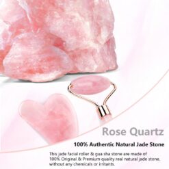 Natural Quartz Jade Skin Roller & Gua Sha for Skin Lifting & Lymphatic Drainage Massage - Image 9