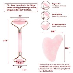 Natural Quartz Jade Skin Roller & Gua Sha for Skin Lifting & Lymphatic Drainage Massage - Image 10