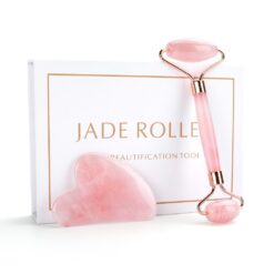 Natural Quartz Jade Skin Roller & Gua Sha for Skin Lifting & Lymphatic Drainage Massage