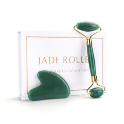 Alternative view of Natural Quartz Jade Skin Roller & Gua Sha for Skin Lifting & Lymphatic Drainage Massage