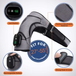 Heating Vibration Shoulder Massage Brace for Pain Relief - Image 10