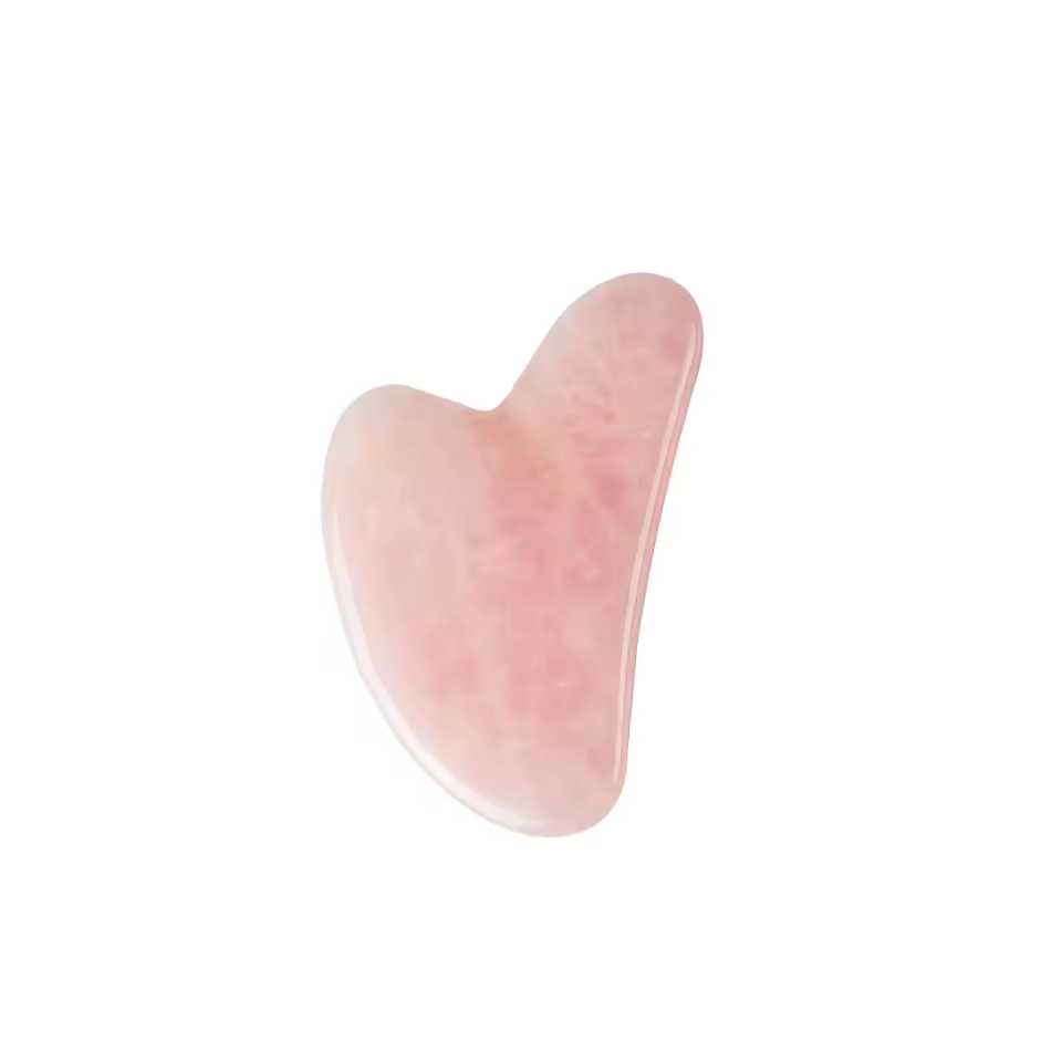Natural Rose Quartz & Jade Gua Sha Scraper Facial Lifting Massage Tool for Wrinkle Reduction