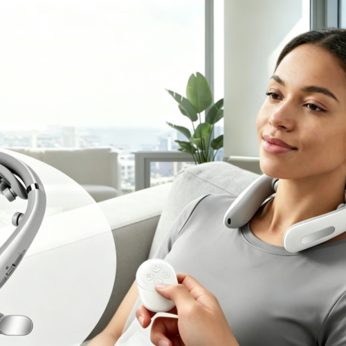 Neck Massager Electric Microcurrent Multi-Head Replaceable Wireless Knead Shiatsu Heating Vibration Cervical Shoulder Massager