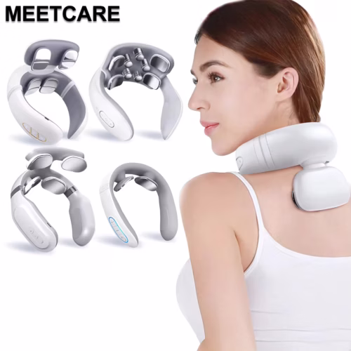 Wireless TENS Neck Massager for Pain Relief – Smart EMS Pulse Cervical & Shoulder Muscle Relaxation Device